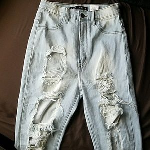 Fashion nova light ripped jeans